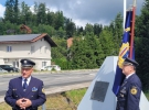 Dvig zastave pri spominskem obeležju pri Gorjancu na Brezovici