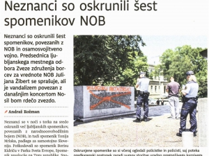 Skrunitev spomenika Toniju Mrlaku v Rožni dolini